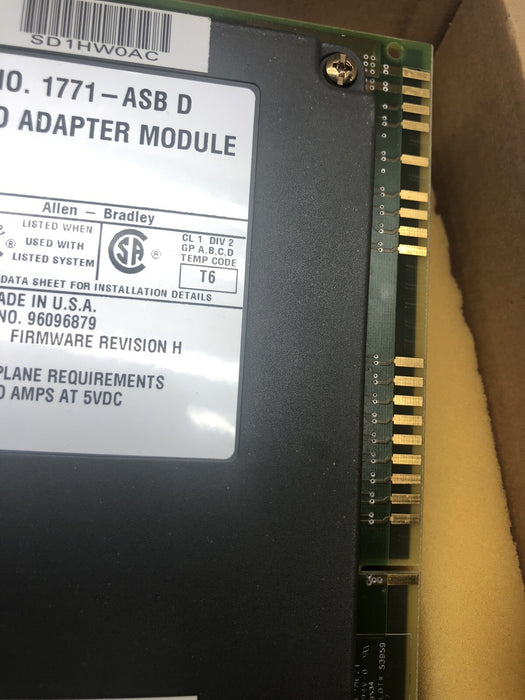 1771-ASB D ALLEN-BRADLEY REMOTE I/O ADAPTER MODULE RIO 1771ASB 1771-ASB/D