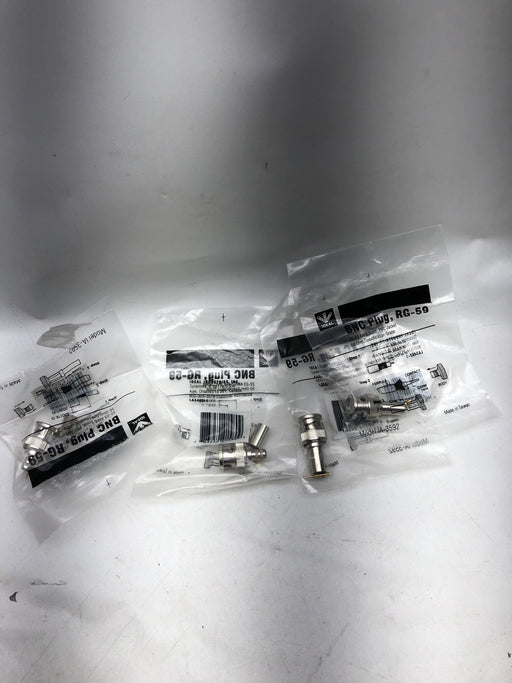 4 NEW IDEAL BNC CRIMP ON BNC CONNECTORS RG-59 22-23 AWG 50 OHM GRADE IA-3592
