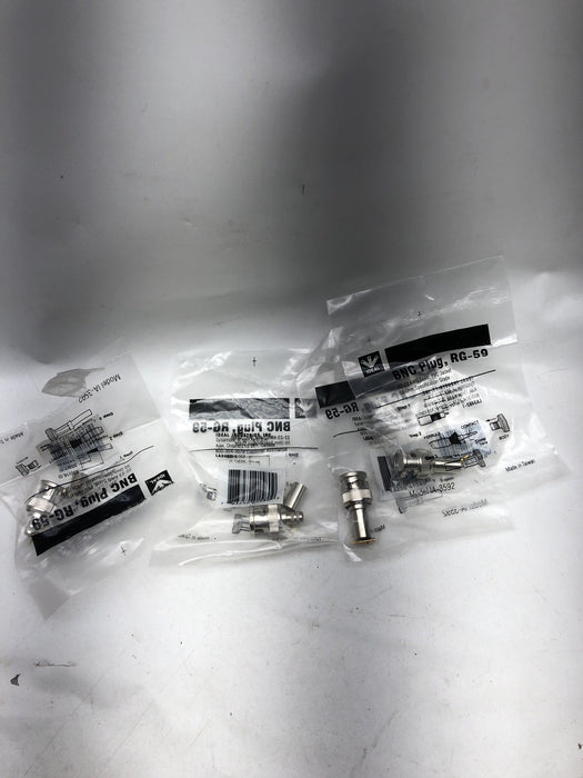 4 NEW IDEAL BNC CRIMP ON BNC CONNECTORS RG-59 22-23 AWG 50 OHM GRADE IA-3592