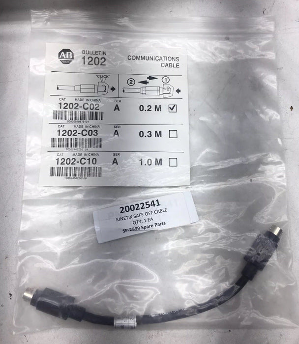 1202-C02 NEW AB ALLEN-BRADLEY .2 METER KINETIX SERVO SAFE OFF CABLE