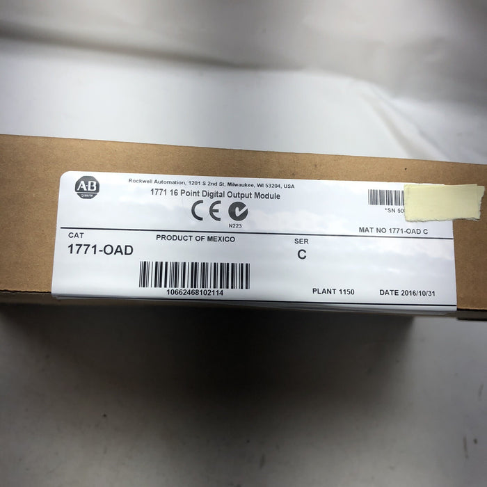 1771-OAD New Sealed 2016 Allen-Bradley 120vac 16Pt PLC-5 Digital Output Module