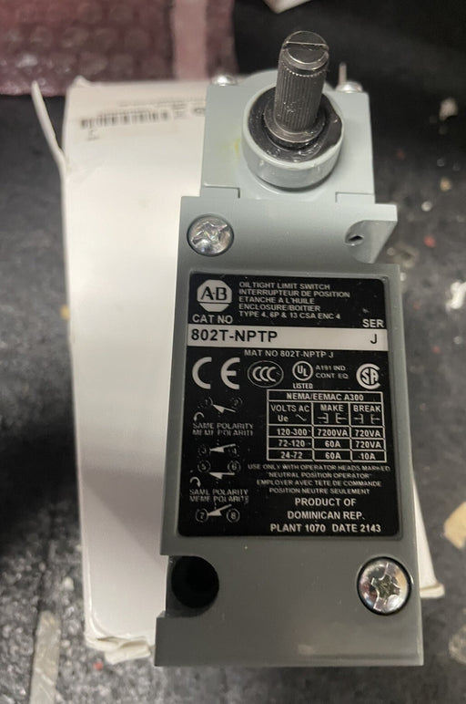 802T-NPTP   2022 Brand New Allen Bradley 802T-NPTP /J Limit Switch