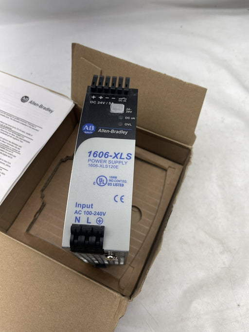1606-XLS120E NEW ALLEN BRADLEY DC POWER SUPPLY 100-240VAC 24VDC OUT 120 WATT 5A