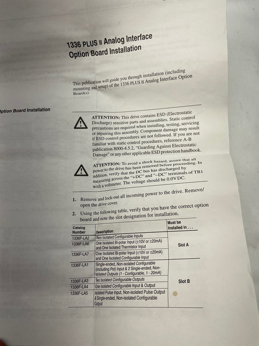 1336F-LA5 NEW  ALLEN BRADLEY 1336 PLUS II VFD DRIVE ISOLATED PULSE INPUT/OUTPUT