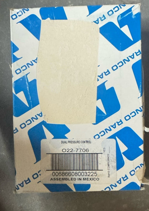 Ranco 022-7706 Dual Function Pressure Refrigeration Control O22-7706