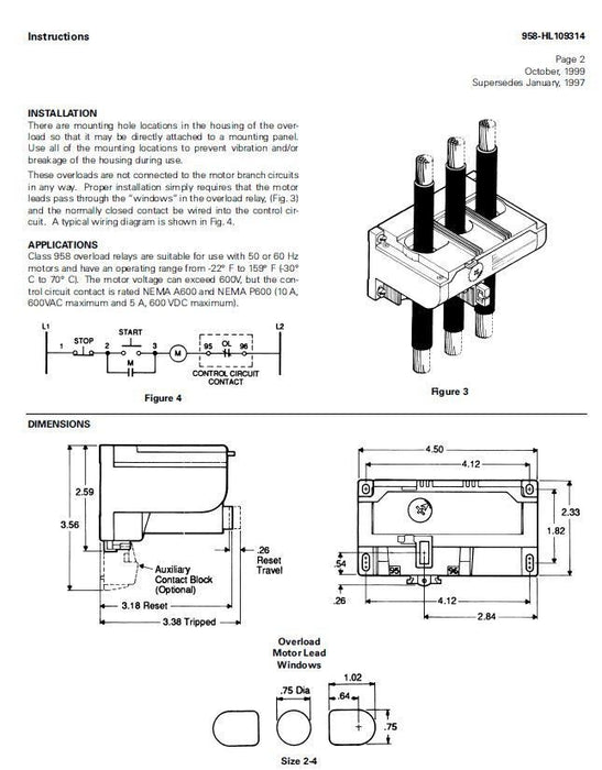 NEW SIEMENS ESP 1000 FURNAS CONTROL 958L10935U  SOLID STATE OVERLOAD  43-86 AMPS
