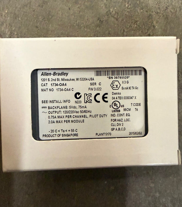 1734-OA4 Allen-Bradley 1734-OA4 I/O 4 Point Digital Output Module POINT I/O