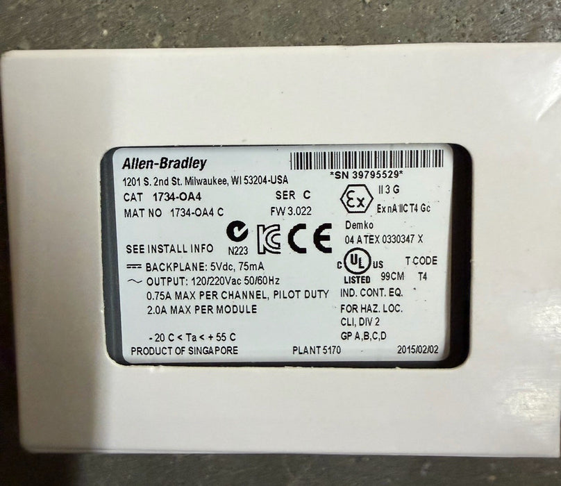 1734-OA4 Allen-Bradley 1734-OA4 I/O 4 Point Digital Output Module POINT I/O