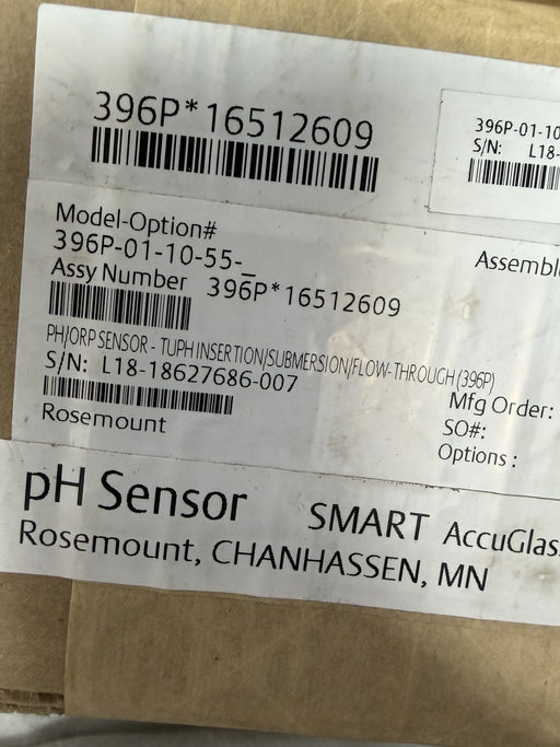 396P-01-10-55 NEW 2018 FACTORY SEALED EMERSON ROSEMOUNT SMART SENSOR 396P PH