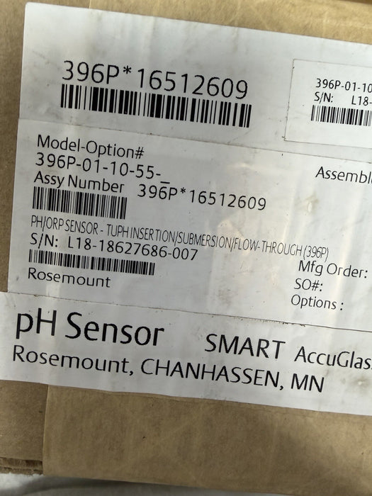 396P-01-10-55 NEW 2018 FACTORY SEALED EMERSON ROSEMOUNT SMART SENSOR 396P PH