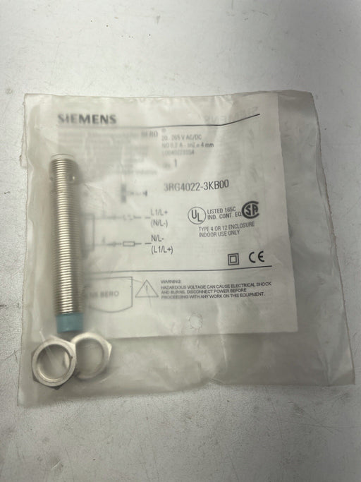 NEW SEALED SIEMENS 3RG4022-3KB00 INDUCTIVE PROX CYLINDRICAL 20-265 VAC/DC N.O.