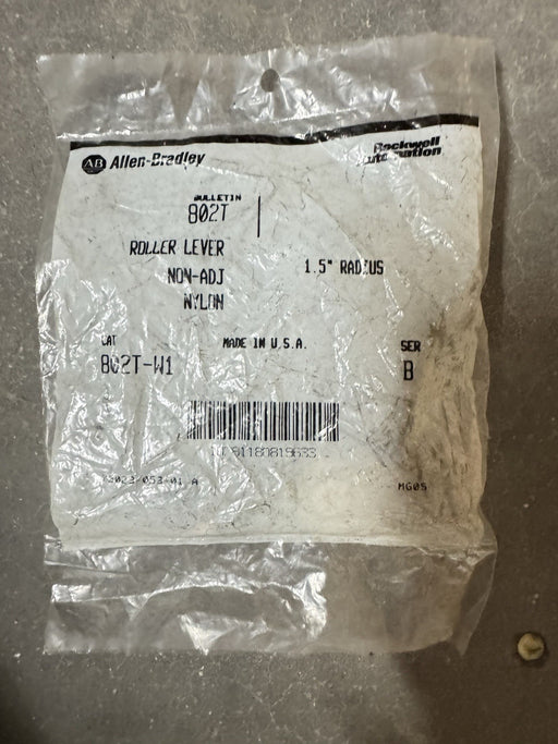 NEW SEALED ALLEN-BRADLEY SER.B NON-ADJUSTABLE NYLON ROLLER LEVER 802T-W1 1.5