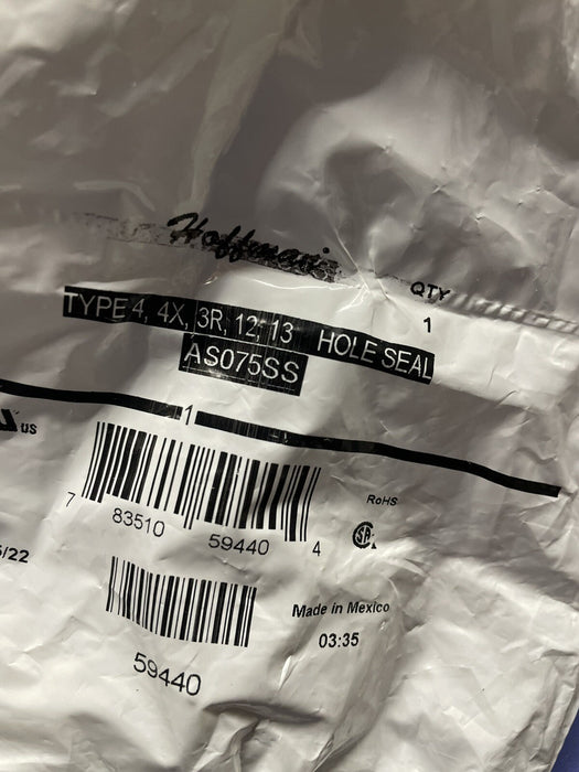 NEW SEALED HOFFMAN AS075SS 3/4" TRADE SIZESTAINLESS STEEL CONDUIT HOLE SEAL