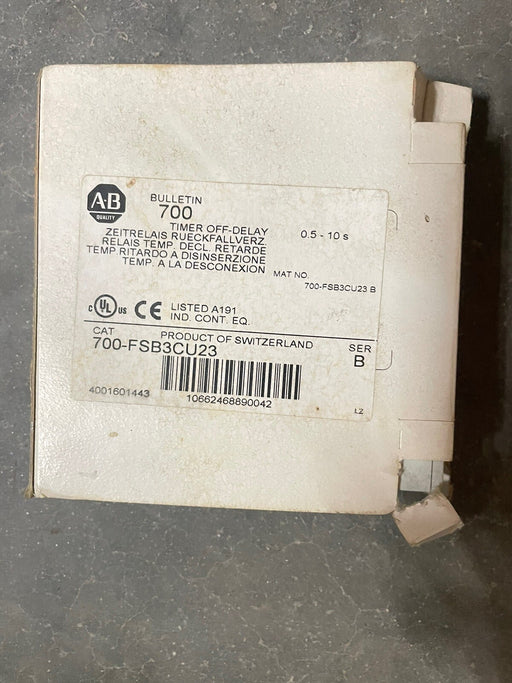 700-FSB3CU23 NEW UNUSED BULLETIN 700 TIMER OFF-DELAY .5-10 SECONDS 700-F