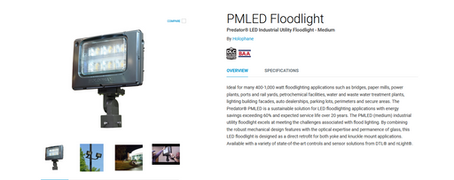 NEW UNUSED HALOPHANE MEDIUM PREDATOR LED LIGHT ACUITY PMLED 480vac LAMP OUTDOOR