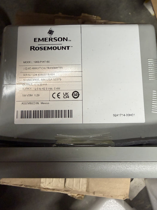 1066-P-HT-60 NEW EMERSON ROSEMOUNT 1066 PH/ORP TRANSMITTER LOOP POWERED