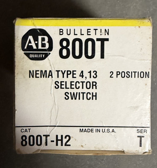 Allen Bradley 800T-H2 Series T Replacement 2 Position Selector Switch