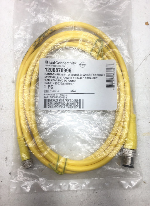New Sealed Brad Connectivity  WoodHead Nano-Change to Micro-Change Cordset Cable