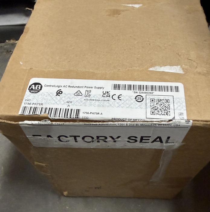 1756-PA75R NEW 2025 ALLEN BRADLEY CONTROLLOGIX PLC REDUNDANT POWER SUPPLYNIB
