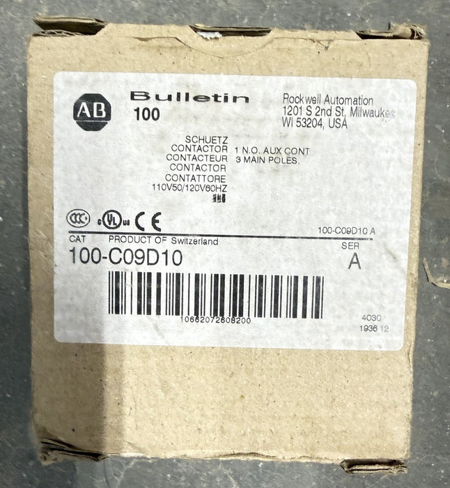 100-C09D10 Contactor AB 100C09D10 PLC New in Box Free Shipping ALLEN BRADLEY PLC