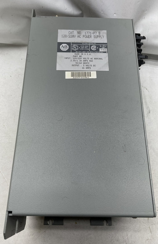 ALLEN BRADLEY 1771-P7 SERIES B 120 / 220 VAC POWER SUPPLY FOR PLC-5 PLC/5 PLC