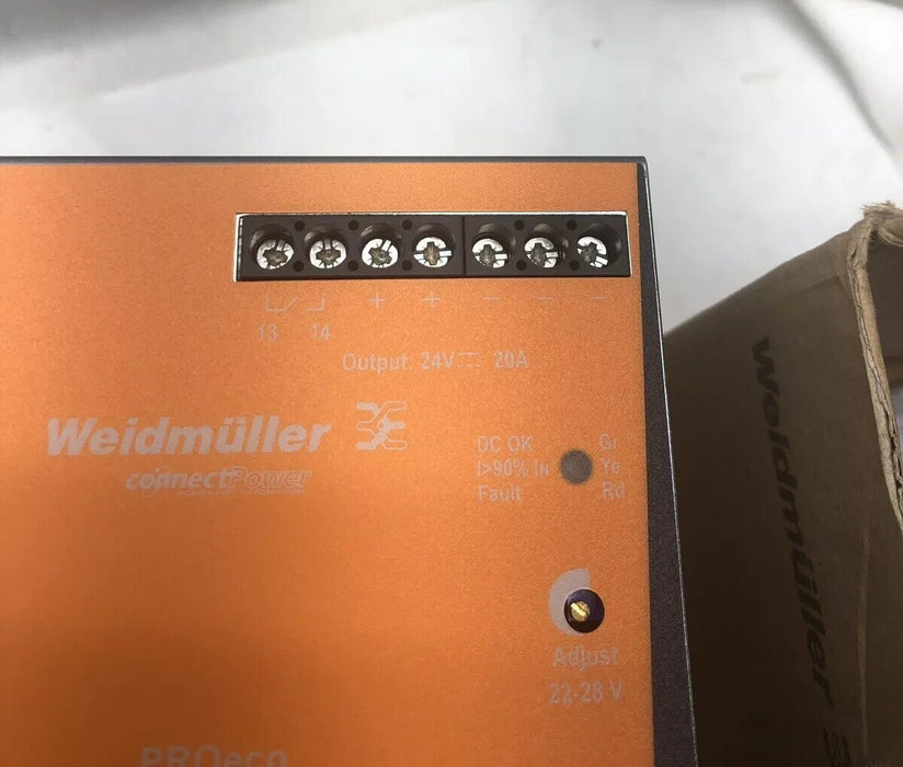 NEW WEIDMULLER 1469510000 PRO ECO 480W 24 VDC 20 AMP POWER SUPPLY