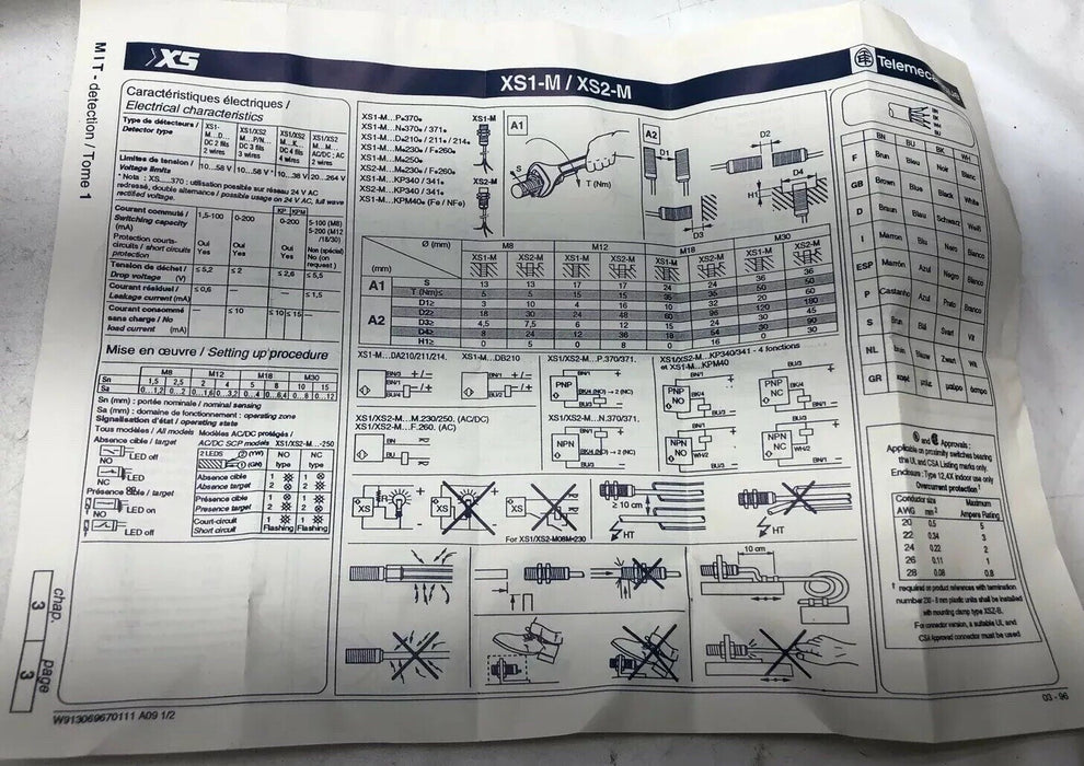 NEW TELEMECANIQUE INDUCTIVE PROX SWITCH XS1 M18KP340L2 XS1M18KP340L2 12-24 VDC