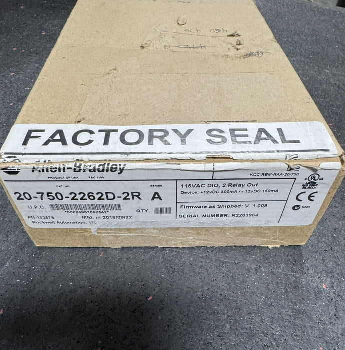 2016  20-750-2262D-2R ALLEN BRADLEY POWERFLEX 750 I/O OPTION CARD 115V NIB