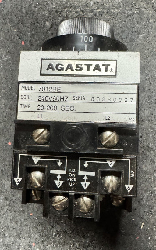 7012BE AGASTAT TIMING RELAY 20-200 SECOND TIME DELAY TIMER 240VAC COIL NEW UNSED