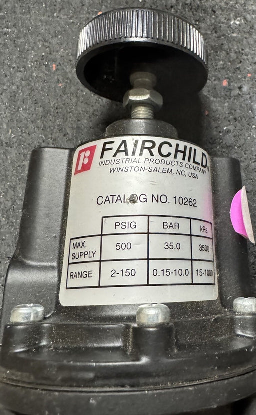 Fairchild 10262 Pneumatic Regulator 1/4in Npt 500 psi MAX SUPPLY 2-150 psi RANGE
