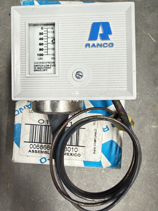Ranco 016-261-070 LOW Pressure Refrig Control MANUAL RESET SPDT 10'WC - 100PSI
