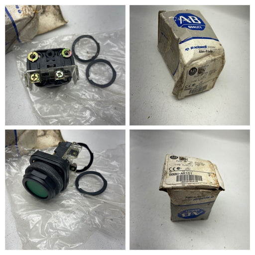 ALLEN-BRADLEY 800H-AR1D1 SER F NON-ILLUMINATED GREEN FLUSH HEAD PUSH BUTTON 1 NO