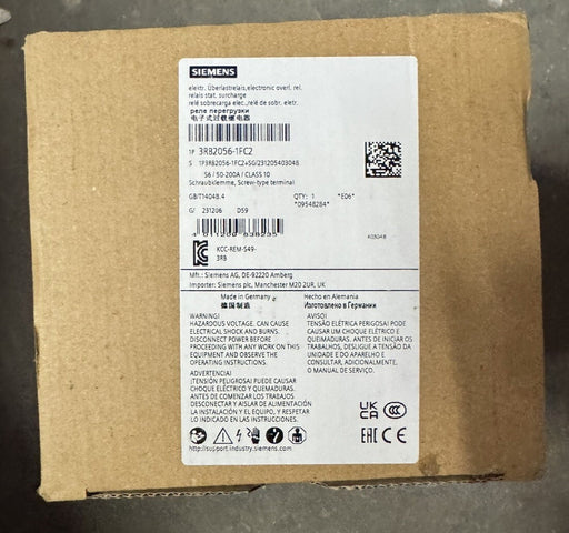 NEW SEALED SIEMENS 3RB2056-1FC0  ADJ OVERLOAD RELAY 50-200A