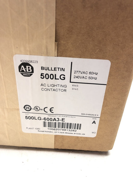 500LG NEW SEALED AC LIGHTING CONTACTOR 500LG-600A3-E 277 VAC # 6 N.O  CONTACTS
