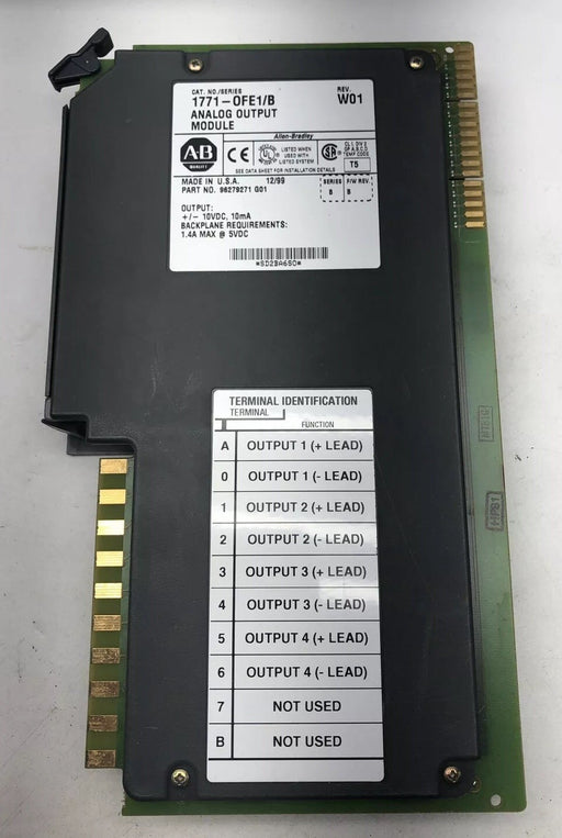 ALLEN BRADLEY 1771-OFE1 PLC-5 Analog Output Card 4 Channel Selectable Voltages