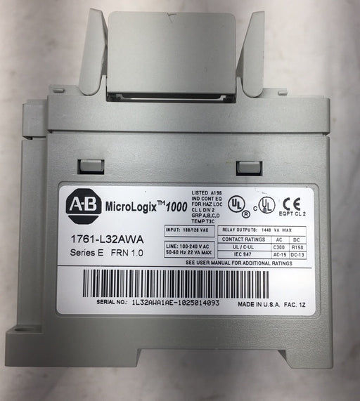 1761-L32AWA Allen Bradley Ser E FRN 1.0 MicroLogix 1000 Controller PLC MICRO