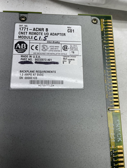 1771-ACNR /B Allen Bradley PLC 5 CNET Remote I/O Adapter 1771ACNR