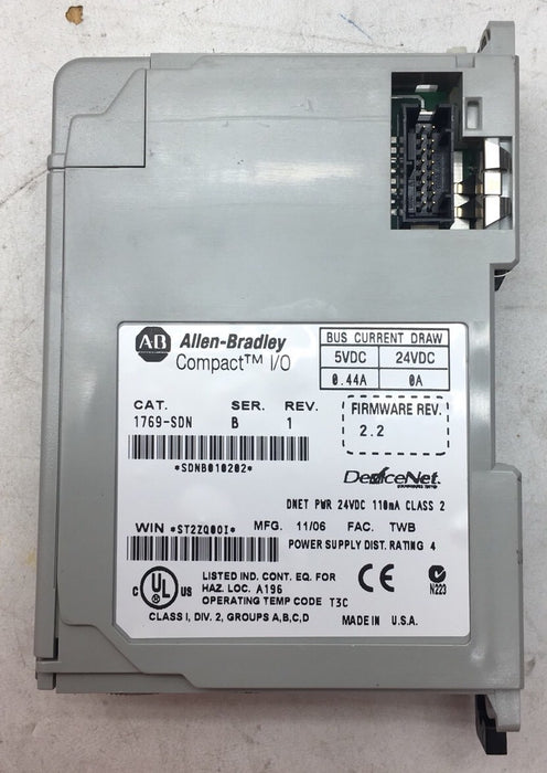 1769-SDN Allen Bradley Compact I/O Or Micrologix 1500 Devicenet Scanner Module