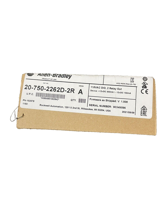 2021 NEW SEALED 20-750-2262D-2R ALLEN BRADLEY POWERFLEX 750 I/O OPTION CARD 115V