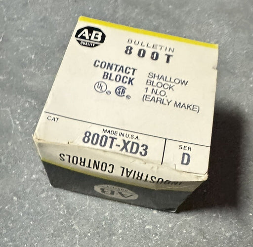 800T-XD3 NEW ALLEN BRADLEY CONTACT BLOCK 800TXD3