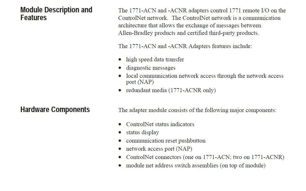 1771-ACNR /B NEW SEALED Allen Bradley Two-port Redundant Media ControlNet