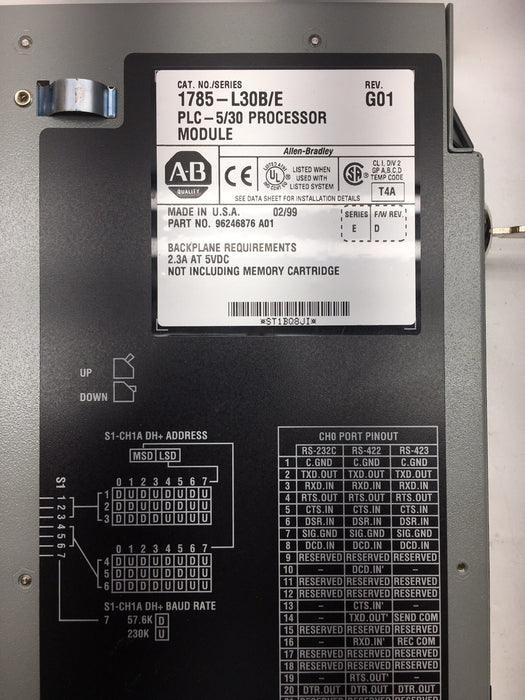 Allen Bradley 1785-L30B/E G01 Processor Module PLC 5 PLC-5