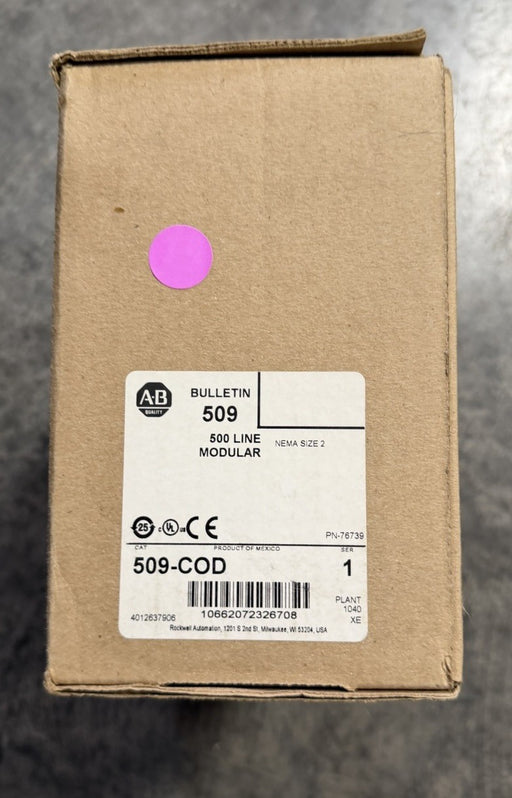 Allen Bradley Full Voltage Starter 509-COD NEMA Size 2 115-120VAC 60HZ Phase 3