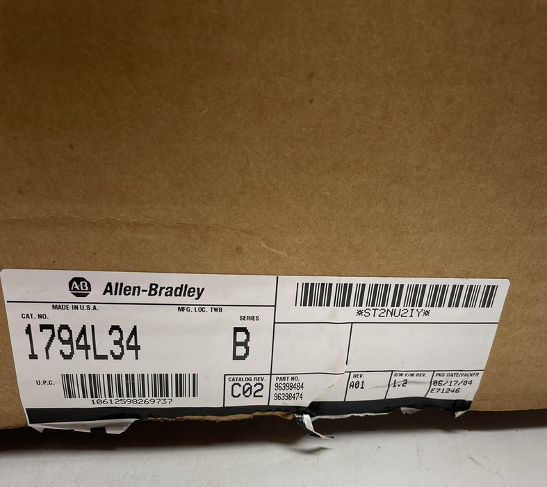 1794L34 NEW ALLEN BRADLEY 1794-L34 B FLEXLOGIX CONTROLLER LOGIX 5434 NIB
