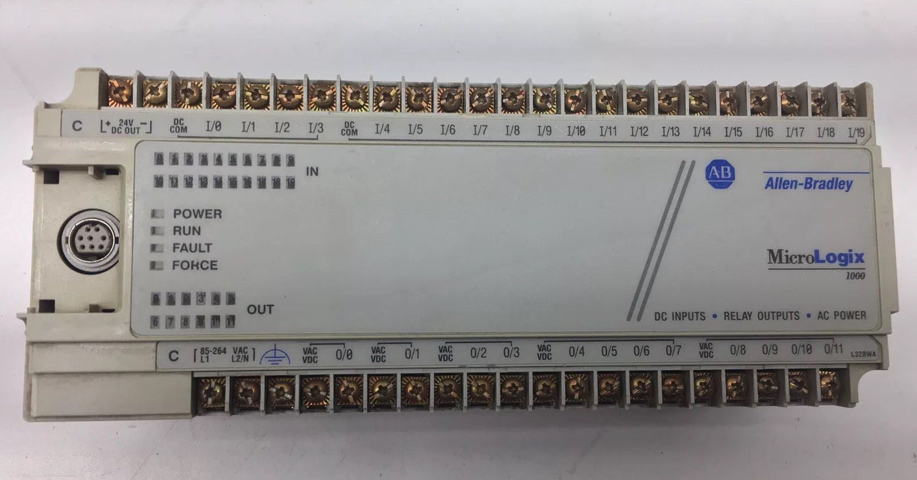 ALLEN BRADLEY MICROLOGIX 1000 1761-L32BWA 120 VAC PLC CONTROLLER DC INPUTS