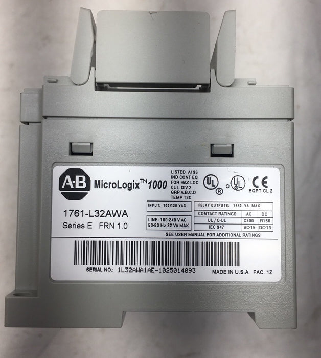 1761-L32AWA Allen Bradley Ser E FRN 1.0 MicroLogix 1000 Controller PLC MICRO