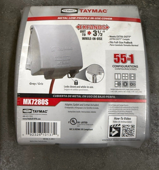 1pcs HUBBELL TAYMAC MX7280S 2-Gang Vertical In Use Weatherproof Cover 55-IN-1