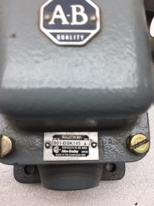 NEW ALLEN BRADLEY Limit Switch 801-DSK145 Heavy Duty Cast Iron w/ lever arm