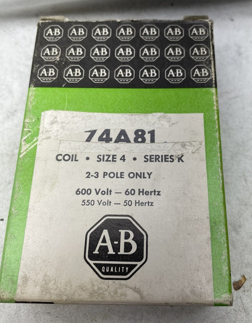 NEW ALLEN-BRADLEY 74A81 SIZE 4 600 VAC 60 HZ STARTER COIL 550 VAC 50HZ SERIES K