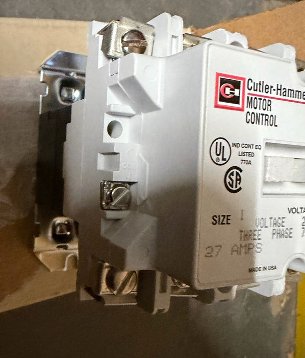 A201K1CA Eaton Size 1 MODEL J 120V Contactor 710C54G06 CUTLER HAMMER 27 AMP
